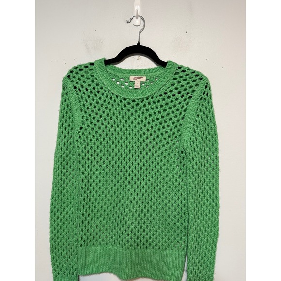 Y2K Arizona Jeans Green Crochet Fairycore Sweater Womens Size L Earthy Indie - Picture 5 of 8